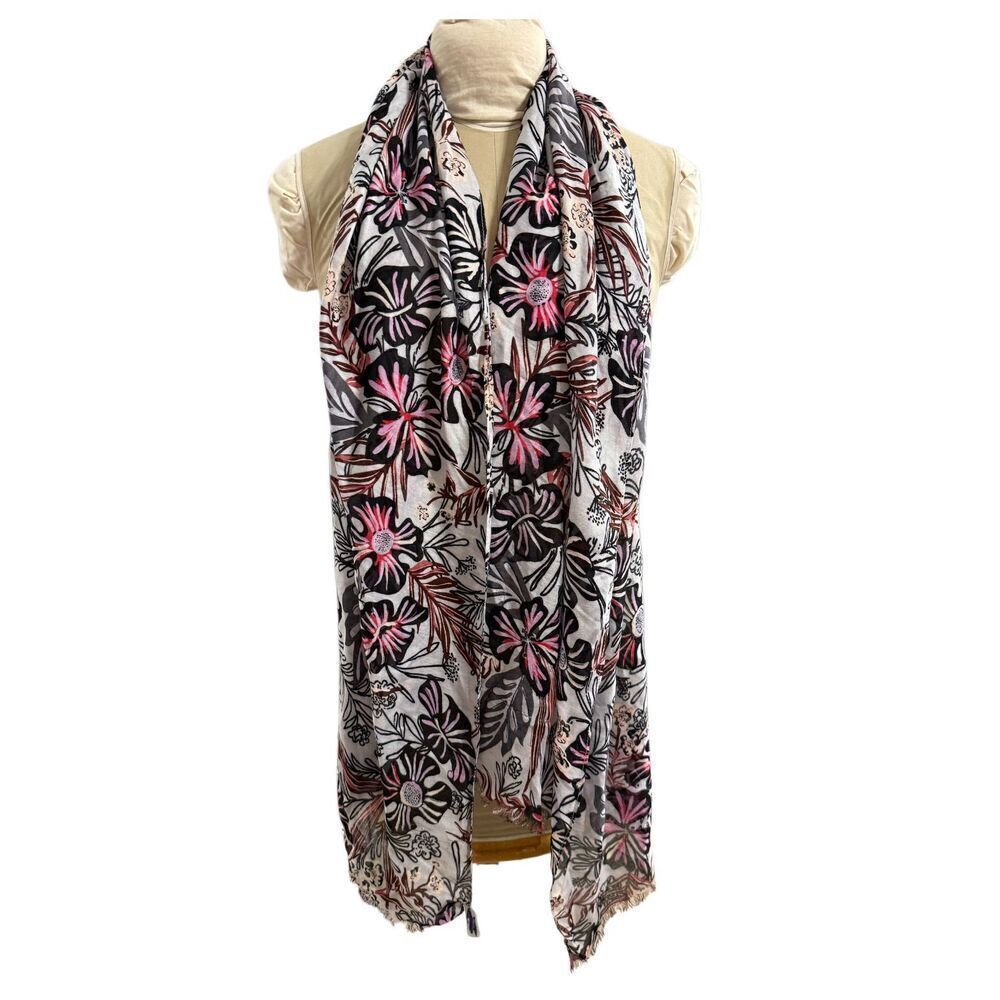 New!! Vera Bradley Soft Fringe Scarf Sun Washed Tropical 26” X 72”